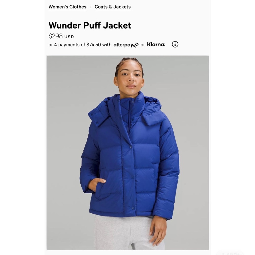 Lululemon Wunder puff jacket